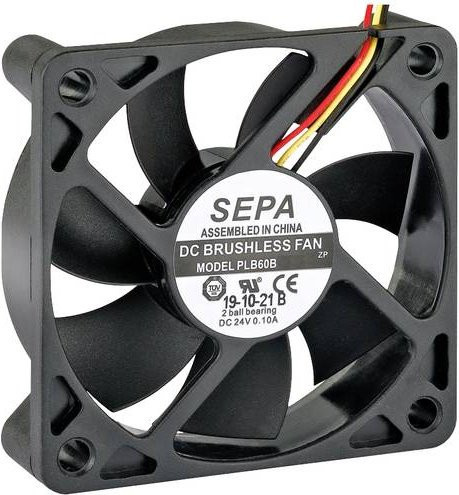 SEPA Axiallüfter PLB60B12FSE33A 12 V/DC, Schwarz, B/T/H: 60 x 60 x 15 mm, 27.6 m³/h - Bild 1