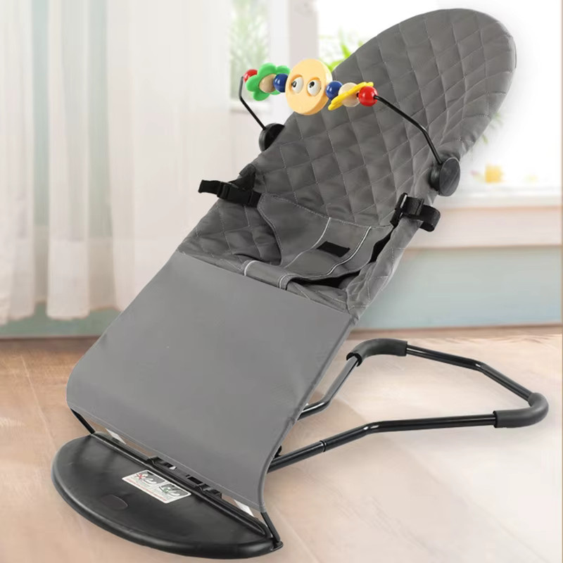 OOTDTY Schutzhülle für Baby-Schaukelstuhl und Stubenwagen aus Baumwolle, Grau - Bild 2