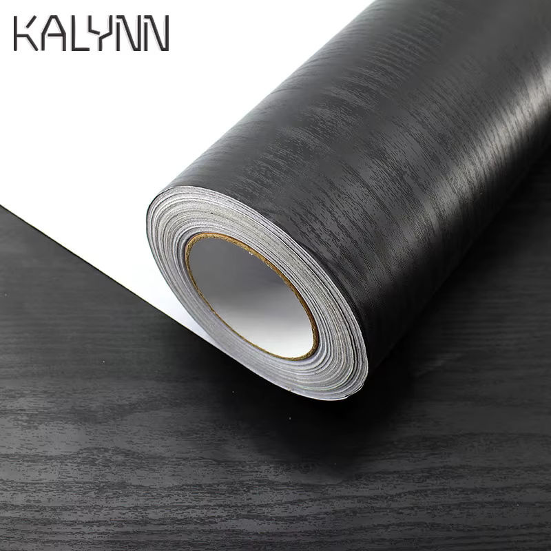 KALYNN Selbstklebende Holz Tapete in Schwarz aus wasserdichtem PVC Vinyl für Küchenschränke und Arbeitsplatten, Breite: 55 cm - Bild 2