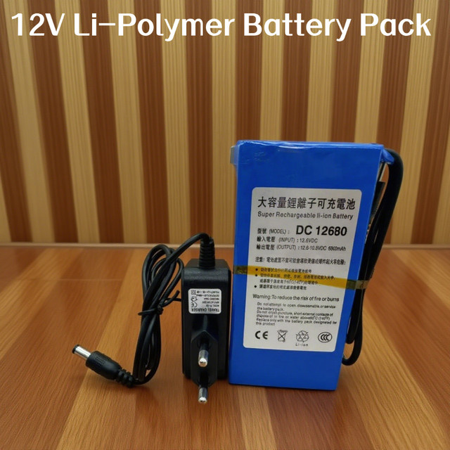 Aleaivy Wiederaufladbarer 12,6 V Lithium-Polymer Super-Akku mit 6800 mAh in Blau für CCTV-Kameras und kabellose Sender - Bild 1