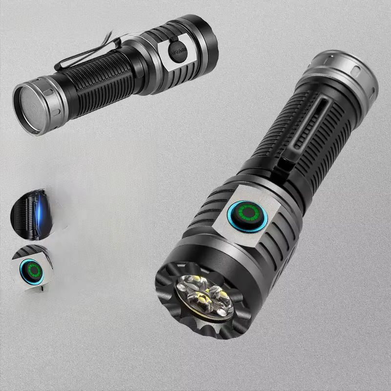 ESMARTER Mini LED Taschenlampe aus Aluminiumlegierung, wiederaufladbar, Schwarz mit Clip - Bild 7