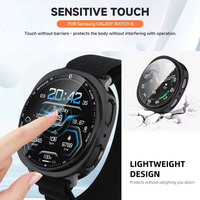 Samsung Smartwatch Hülle, Kunststoff, Schwarz, Galaxy Watch 8 - Bild 4