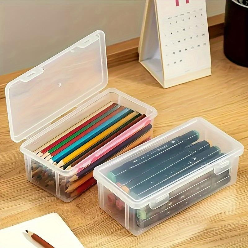 Love Home&Kitchen Transparente Stiftebox mit mehreren Fächern für Schreibwaren, Breite: 19,0 cm, Tiefe: 9,0 cm, Höhe: 6,0 cm - Bild 2