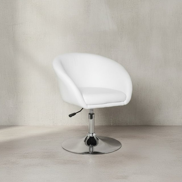 KADIMA DESIGN Loungesessel LIFT im Retro-Design mit Kunstleder und Metallgestell, verstellbare Sitzhöhe, Schwarz oder Weiß, B/T/H: 84,0 x 56,0 x 55,0 cm - Bild 1