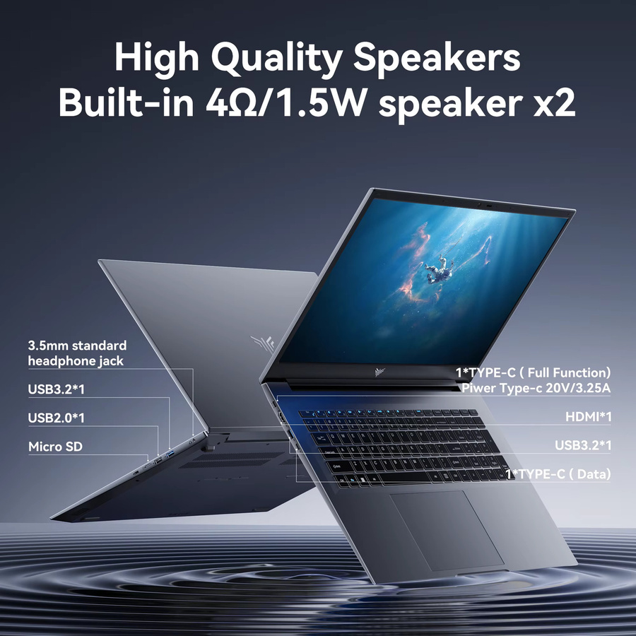 ACEMAGIC Laptop mit 18,5 Zoll FHD Display, AMD Ryzen 3 4300U, 16GB RAM, 512GB SATA SSD und 7000mAh Akku - Bild 4