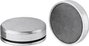 nVent HOFFMAN Flachgreifermagnet ohne Gewinde aus Ferrit in Silber, Durchmesser: 10 mm - Bild 1