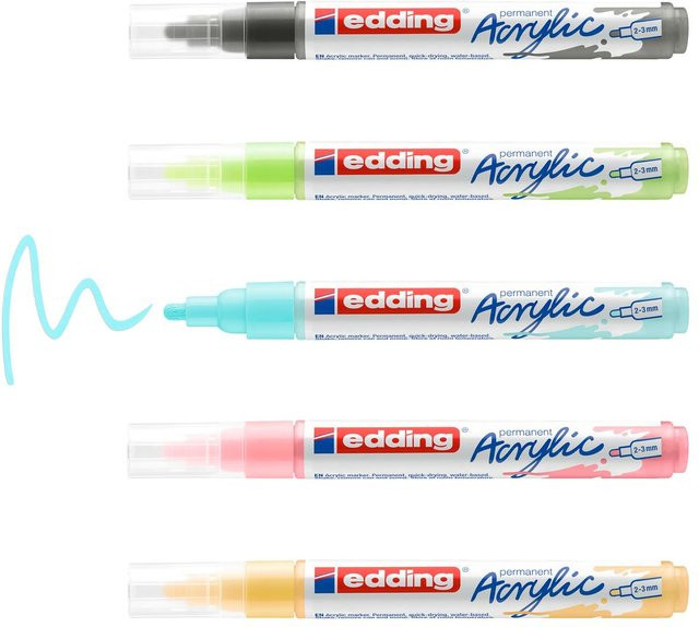 edding 5100 Acrylmarker Pastell 5er-Set Multicolor - Bild 1