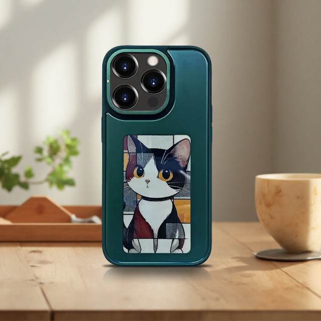 Aermy Handyhülle mit NFC-Funktion und 3,7 Zoll DIY E-Ink-Bildschirm für Apple iPhone 13 14 15 16 Pro Max in Schwarz - Bild 1