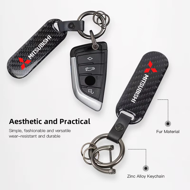 Mitsubishi Autoschlüsselanhänger, Kohlefaser-Textur, Unisex - Bild 2