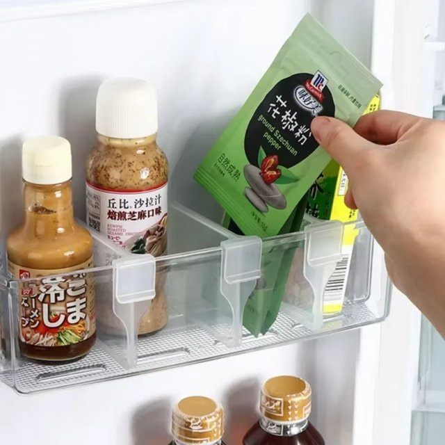 Untior Kühlschrank Organizer Teiler aus Kunststoff, transparente und einstellbare Fächer für Küche und Schränke - Bild 1