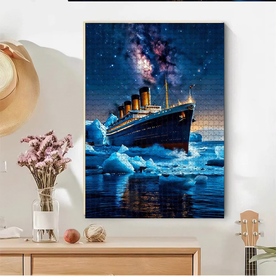 AZNM Titanic, Sternennacht, Eisberg und Ozean Papierpuzzle, bunt, Pappe / Karton - Bild 2