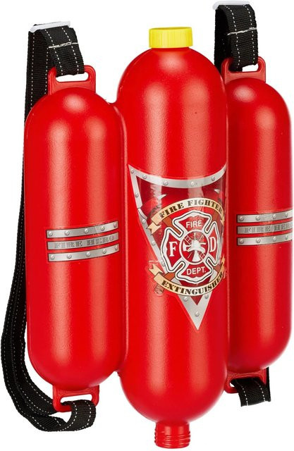 Relaxdays Feuerwehr Wasserspritze Kunststoff Rot Gelb mit 2 Sprühfunktionen - Bild 1