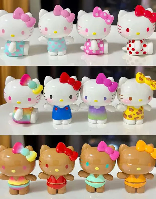 Sanrio Kt Cat Daily Life Serie Blind Box mit niedlichen Mini-Actionfiguren aus Kunststoff, mehrfarbig, Desktop-Dekoration für Kinder - Bild 3