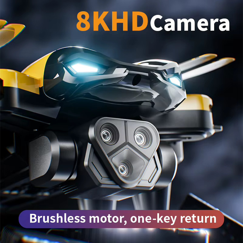 CONUSEA M5 Drohne Professional 8K mit drei Kameras, Hindernisvermeidung, optischer Flusspositionierung und bürstenlosem Motor in Gelb - Bild 4