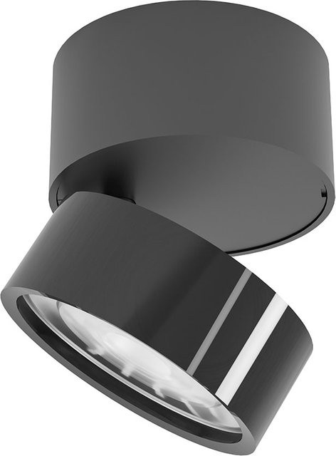 LUX-IT Swing 75 Round LED-Deckenstrahler 1-flammig in Schwarz und Schwarzchrom mit warmweißem Licht (3000K) - Bild 1
