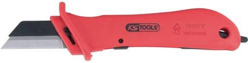 KS Tools Isoliertes Kabelmesser mit auswechselbarer Klinge und Retractable-Funktion, Rot - Bild 1