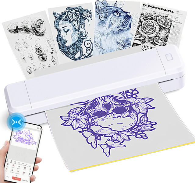 Marklife X8 Bluetooth Thermodrucker für A4- und Tattoo-Papier in Weiß - Bild 1