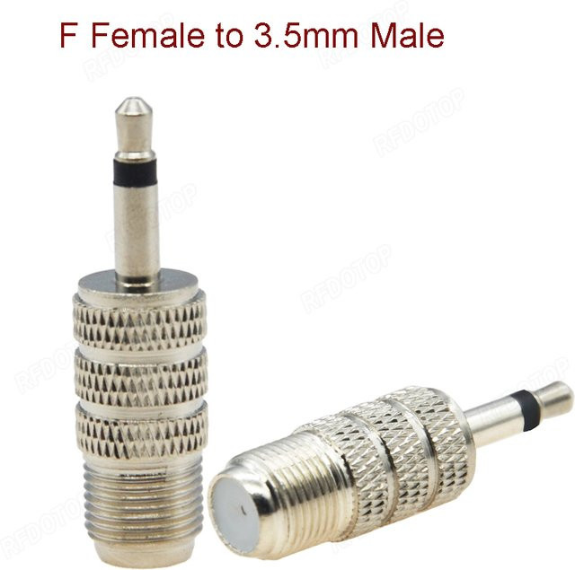 RFDOTOP RF Koaxial Adapter von 3,5mm Mono 1/8 Zoll Klinke auf RF Buchse in Silber - Bild 1