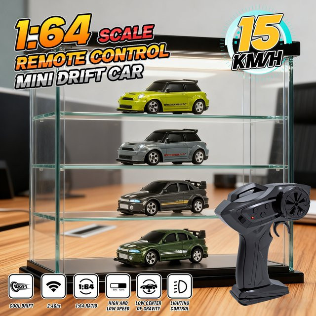 CONUSEA Desktop 4WD Fernbedienung Auto, 1:64, RC Fahrzeug, Metall, Grün - Bild 1