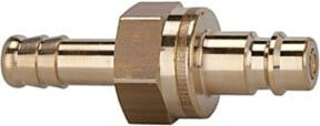 Riegler Einstecktülle aus Messing in Gold, NW 7,2-7,8, beidseitig absperrbar, Tülle LW 9 - Bild 1