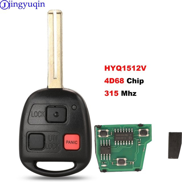 Jingyuqin Keyless Remote Key mit 3 Tasten und 315MHz sowie 4 d68 Chip für Lexus GX470 LX470 in Schwarz - Bild 1