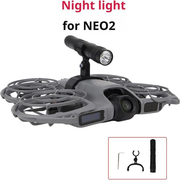 DJI NEO 2 Nachtnavigations-Lichter mit LED-Taschenlampe und Flip-Halterung als Drohnen-Zubehör - Bild 1