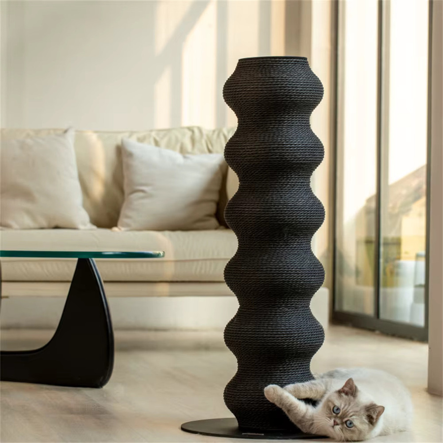 Furrytail Modularer Katzen-Kratzbaum in Schwarz mit Sisal, Höhenverstellbarer Aktivitätsbaum für Wohnungskatzen - Bild 2
