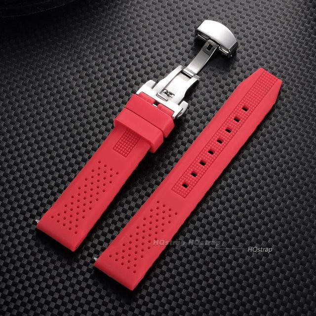HQstrap Uhrenarmband Silikon, Schmetterlingsverschluss, 18mm, Unisex, gray - Bild 1