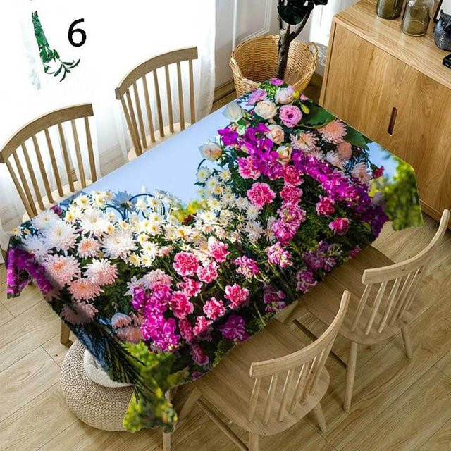 Wasserdichte rechteckige Tischdecke mit Blumenrose 3D-Design von JMG Household Supplies, Mehrfarbig, B/T: 70 x 70 cm - Bild 1