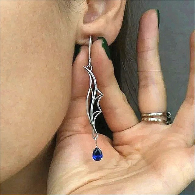 YoYo Ohrringe, Vintage, Silber, Blaue Zirkonia, Damen - Bild 1