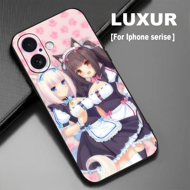 Stoßfeste NEKOPARA Handyhülle für iPhone 11 bis 16 Pro Max in Schwarz und Multicolour - Bild 1