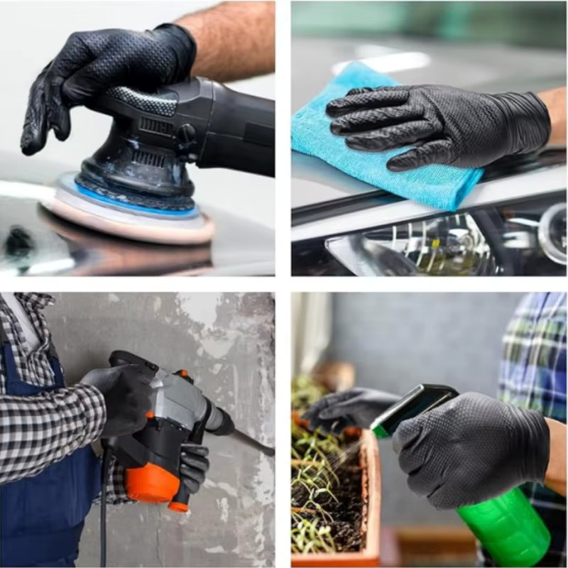 INMAICH Einweg Nitrilhandschuhe Schwarz 50 Stück für Haushalt, Reinigung und Beauty-Salon - Bild 5