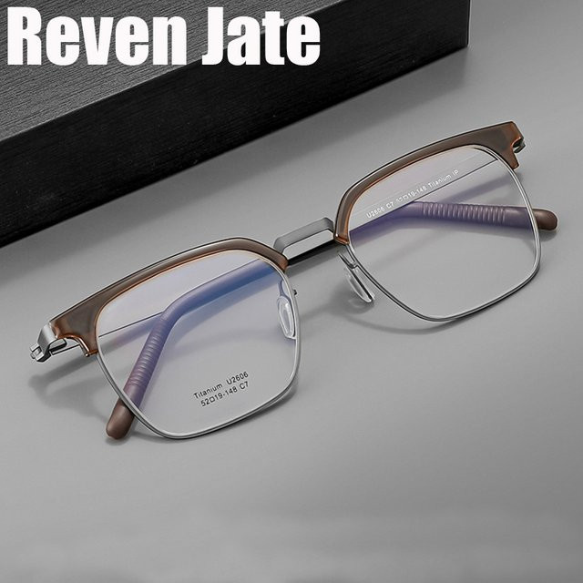 Reven Jate 2606 Korrektionsbrille, quadratisch, Titan, braun, Unisex - Bild 1