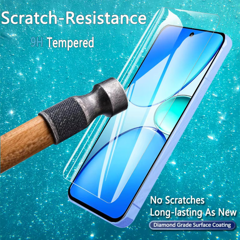 Set aus 1-4 HD-Displayschutzfolien aus gehärtetem Glas für Realme C85 4G, transparent, kratzfest und fingerabdruckkompatibel - Bild 3