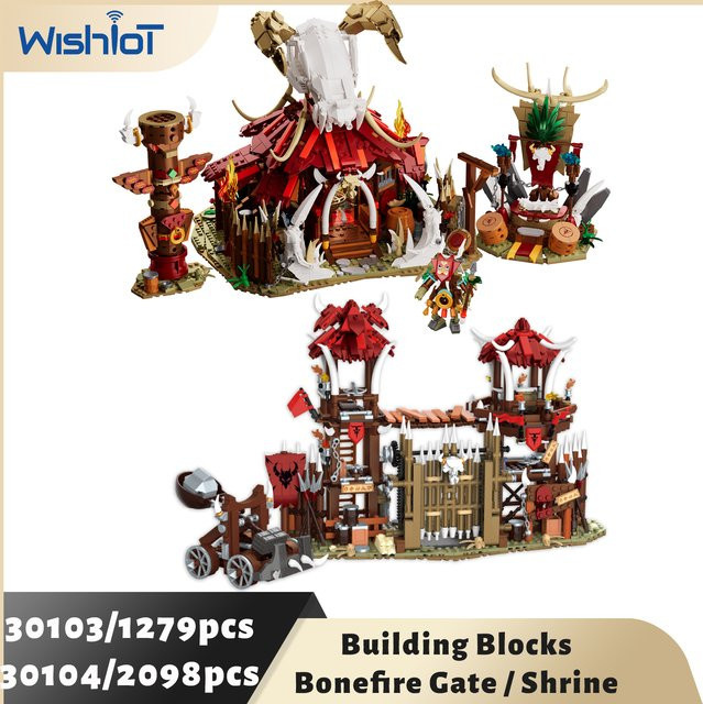 wishiot MOC Bonefire Tor & Schrein Bausteine, Fantasy, Bunt / Mehrfarbig - Bild 1