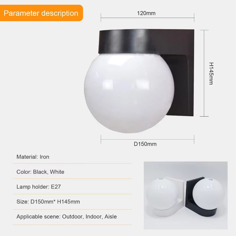 JOYINLED LED Wandleuchte in Weiß mit kugelförmigem Acrylschirm für Wohnzimmer und Esszimmer - Bild 2