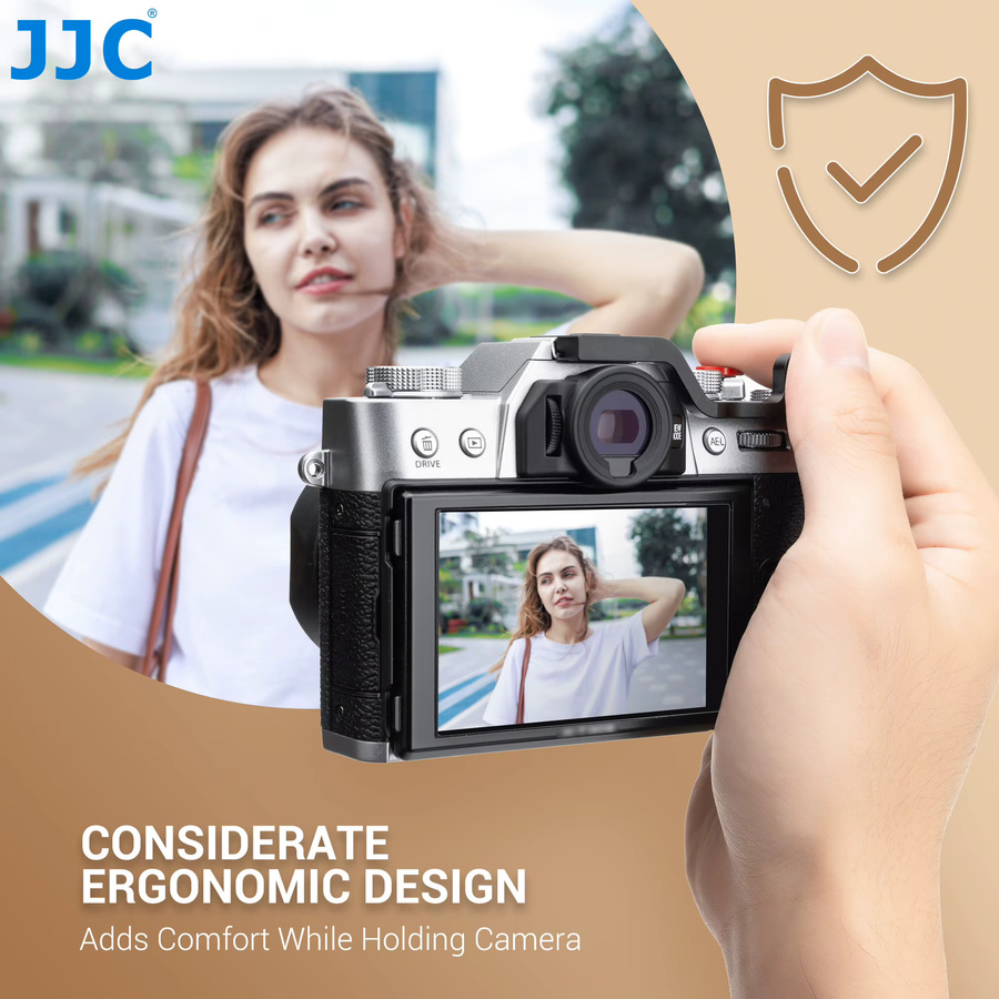 JJC Metall-Handgriff mit Auslöseknopf für Fujifilm Fuji X-T30 III, X-T30 II, X-T30, X-T20, X-T10 in Silber - Bild 2