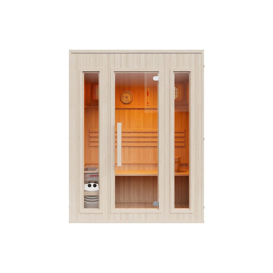 Finnische Sauna Ulvila von Vente-unique aus kanadischem Kiefernholz in Naturfarben Hell, B/T/H: 150 x 120 x 190 cm - Bild 2