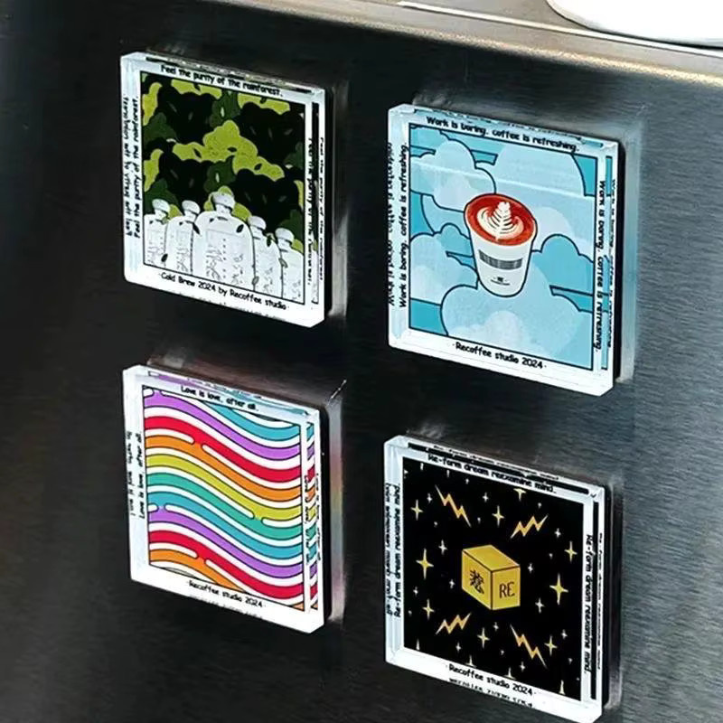 10-teiliges Bastel-Kühlschrankmagnet-Set aus Kunststoff mit quadratischen und runden Formen für deine DIY-Projekte - Bild 4