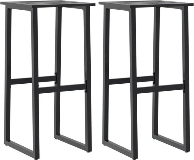 vidaXL Barhocker 2er Set Schwarz aus pulverbeschichtetem Stahl B/T/H: 38 x 38 x 80 cm - Bild 1