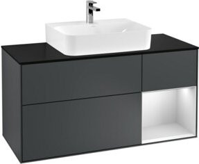 V&B Waschtischunterschrank Finion in Schwarz lackiert, Breite: 120 cm, Tiefe: 50,1 cm, Höhe: 50,1 cm - Bild 1