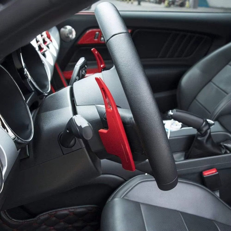 Cherk Verlängerte Aluminium-Lenkrad-Schaltwippen in Rot für Ford Mustang 2015 - 2023, 2 Stück - Bild 4