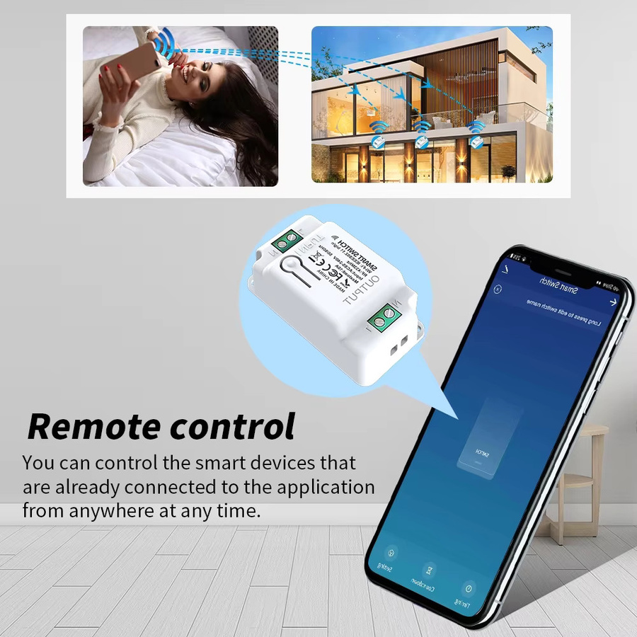 Hococa Smart Tuya WLAN-Lichtschalter in Weiß mit RF433 Fernbedienung und CR2032-Batterie - Bild 2