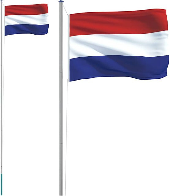 Niederländische Flagge mit Fahnenmast aus Aluminium von VD Home Furnishing, Mehrfarbig - Bild 1