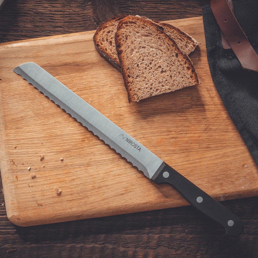Nirosta Brotmesser Mega aus Edelstahl in Silber mit 20 cm Klinge - Bild 2