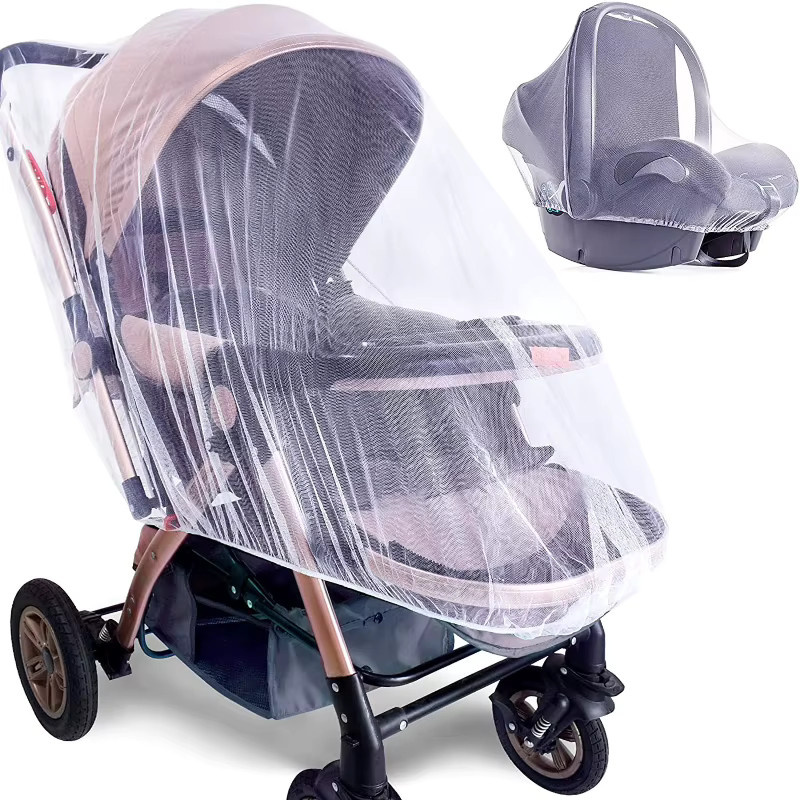 Mückenschutz-Moskitonetz für Kinderwagen als vollständige Abdeckung für Frühling und Sommer in Schwarz und Transparent - Bild 4