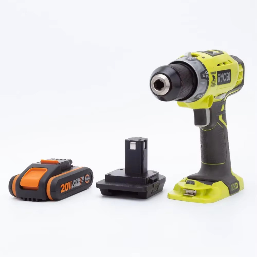 Batterieadapter für WORX 20V 4PIN Li-Ionen-Batterien als Konverter für Ryobi ONE+ 18V Elektrowerkzeuge, Farbe: Schwarz - Bild 3