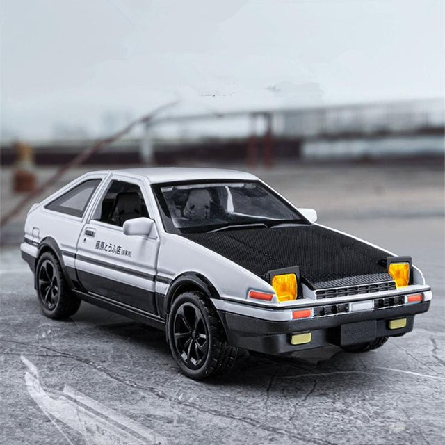 Linyi toy car Initial D Ae86, Sportwagenmodell, 1:36, Metall, mit Ton und Licht - Bild 1