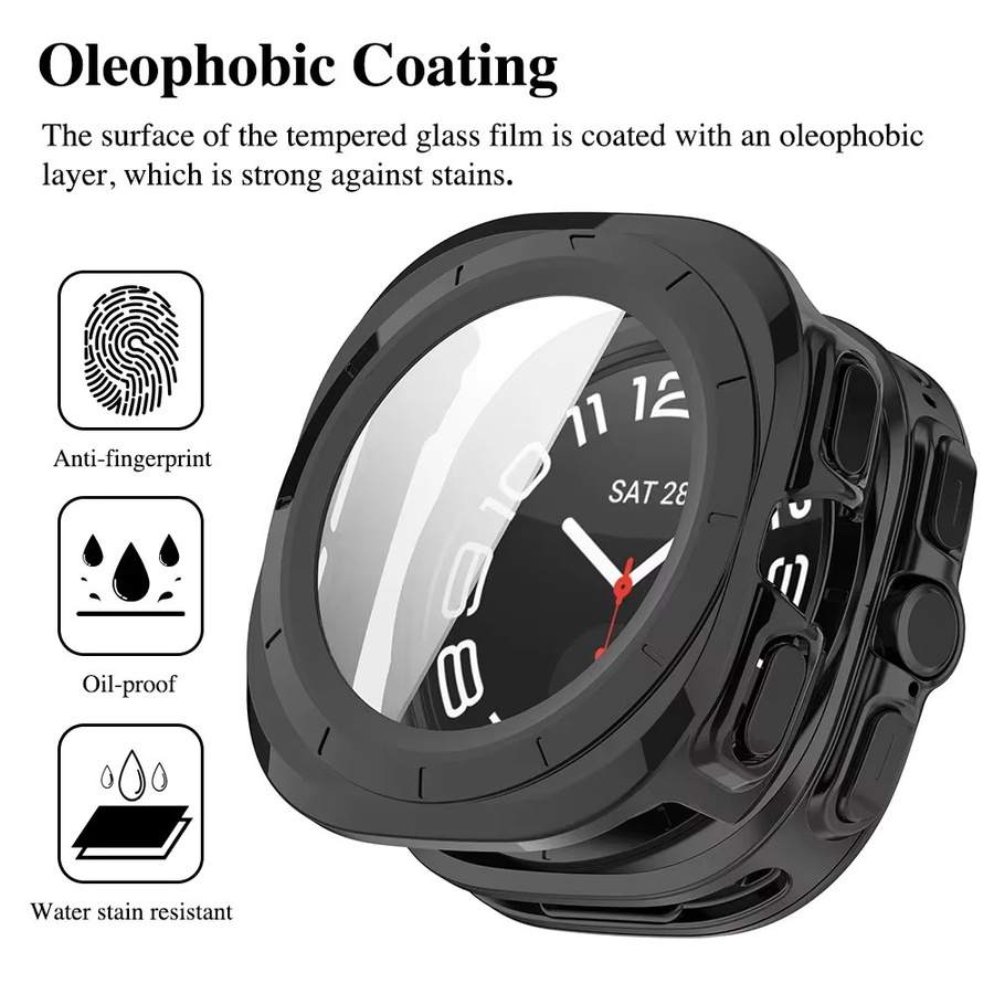 Samsung Galaxy Watch Ultra Cover, Silikon, Schwarz, Transparent, 47mm - Bild 2