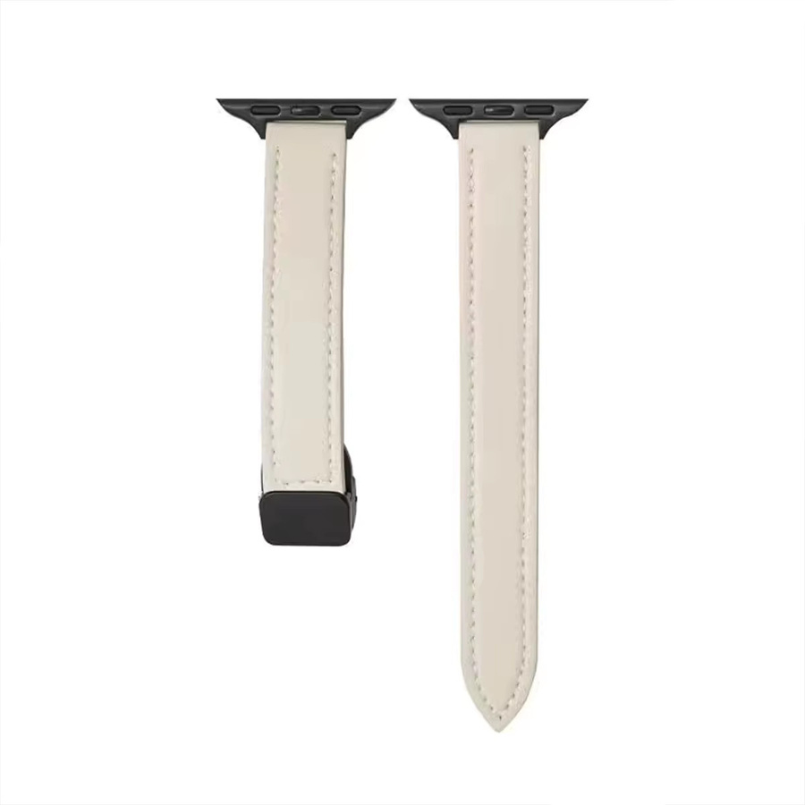 CHIICSMART Uhrenarmband Leder-Silikon, Magnetisch, Weiß, Unisex - Bild 2